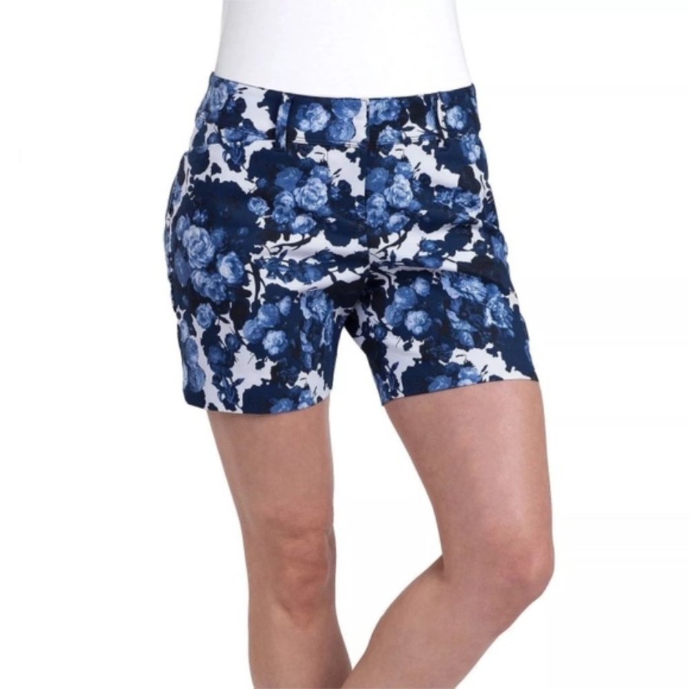 The Limited | Indigo Blue Floral Tailored Shorts